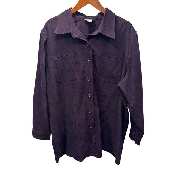 Avenue Women’s Plus Shirt sz 4X 26/28 Sueded Oversized #H941 - Picture 1 of 7